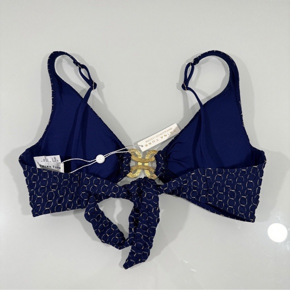 NEW $98 TRINA TURK ] 6 ] Adeline Metallic Print Bikini Top in Blue & Gold‎ - Picture 7 of 10